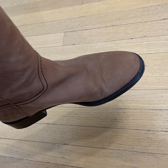 CHANEL Interlocking CC Logo Riding Boots BROWN LAMBSKIN Eu 39.5 - Picture 7 of 11